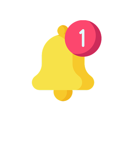 Notification bell with alert